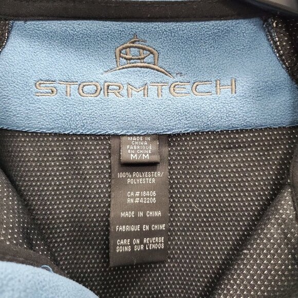 Stormtech Men's Blue & Black Softshell Fleece Feel Weather Zip Front Jacket Sz M - Picture 2 of 6